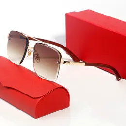 Moda Mens Designer Sunglasses Square FrameGold Banhado Rimless Frames Óculos Double Beam Design Timeless Classic Sunglasses Transporte Rápido com Caixa