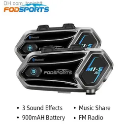 2st FODSports M1-S Air Motorcykel Intercom Helmet Bluetooth Headset Interphone Support FM Radio 3 Sound Effects Music Share. Q230830