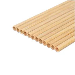 Canudos Bebendo 500 Pcs Natural 100% Bambu Sts Eco-Friendly Sustentável St Reutilizáveis Bebidas para Festa Cozinha Bar Drop Delivery Home Ga Dhkzl