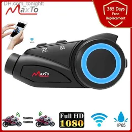 Maxto M3 Мотоцикл Bluetooth Healme Hearset Intercom Веспокарный объектив Wi -Fi Video Record