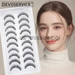 Fałszywe rzęsy devoservice rzęsy 610Pairs Naturalne krótkie fałszywe rzęsy 3D rzęsy norki przedłużenia Fałszywe rzęsy Faux Cils makijaż hurtowy x0830