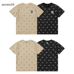 2023 New MLB Old Flower AOP Short Sleeve Casual Loose Fit Couple Same Thirt Trend