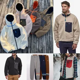 Homens Designer Jaqueta Com Capuz Moletons Fleece Clássico Retro Zíper Grosso Quente Para Baixo Modelos Cordeiro Cashmere Stand Collar Casal Inverno Solto Casaco Casual