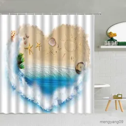 Shower Curtains 3D Sea Reef Dolphin Beach Natural Scenery Shower Curtain High Quality Bathroom Supplies Decor With Cloth Curtains R230830