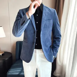 Męskie garnitury Blazers Mężczyźni Spring Wysokiej jakości biznes Blazersmale Slim Fit Cord Fashion Suit Kurtan Speishman Tuxedo Plus Size S4XL 230829