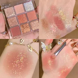 Eye Shadow Nine Colors Glitter Eye Shadow Palete For Stage Eyes Sätt professionell Eyeshadow Cosmetic Paleta Beauty Sweet Girls Cosmetics 230830