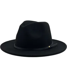 Wide Brim Hats Bucket 545660CM Women Men Wool Vintage Gangster Trilby Felt Fedora Hat With Gentleman Elegant Lady Winter Autumn Jazz Caps 230829