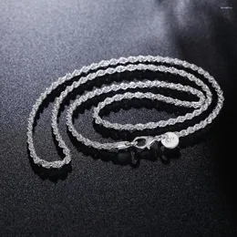 Цепочки ginstonelate 16-24 -дюймовые веревочные цепи прибывают мода Симпатичное серебристое серебро - Женщины для мужчин для мужчин