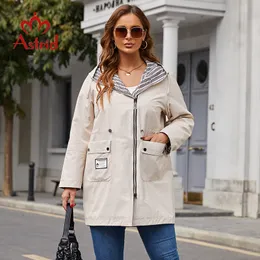 Women's Plus Size Outerwear Coats Astrid Women's Trench Coat Women Jacket Plus Size Hooded Windbreaker Casual Overcoat Female Outerwear Spring AS-20110 230829