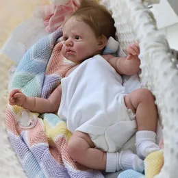 Puppen 20 Zoll offene Augen Loulou wiedergeborene Mädchen für Kinder Geschenke handgemachte lebensechte geborene Babys 230830