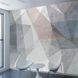 壁紙カスタムセルフ接着剤の取り外し可能なリビングルームの壁をカバーする論文ホーム装飾ソファテレビ幾何学的壁画印刷