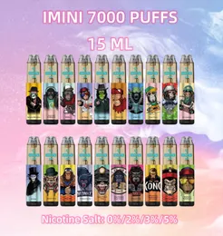 2023 NOWOŚĆ Najlepiej sprzedają się Imini 7000Puffs Dostępowy Vape Pen Pen Electronic Papieran 7k E Custom Vaporizer Pen Vaper w magazynie