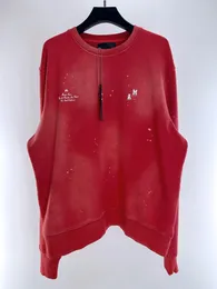 Męski projektant bluzu menpullover moda Wysokiej jakości okrągła szyja z kapturem czerwony krawat alfabet drukarnia ulica Hip-Hop Roll bluzy
