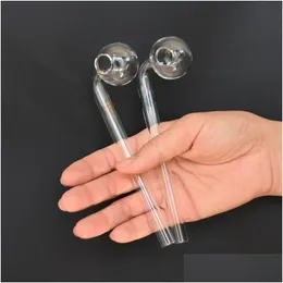 Smoking Pipes 5.5Inch Length Clear Glass Oil Burner Bong Water Pipe Handcraft Borosilicate Thick Transparent Hand With Radom Colored N Dhxu8