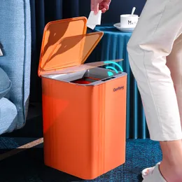 Бинки отходов 17 л Smart Sensor мусор кухня кухня ванная комната туалетная банка автоматическая водонепроницаемая с инструментами для очистки крышки 230830