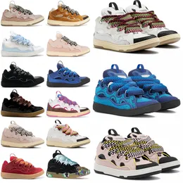 Designer skor herrar skor vävda snörning skor platta-forme präglade trottoarkant sneakers kvinnor skor nappa kalvskinn gummi plattform sneakers kvinnor 35-46