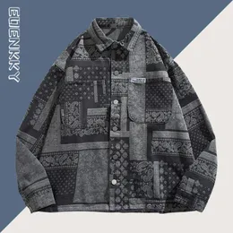 Kurtki męskie vintage dżinsowe kurtki Mężczyźni Wash Cowboy unisex harajuku y2k płaszcz dżinsy na temat wiosennej jesiennej ulicy luźna jesień 230831