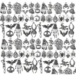 Charms 100 Pieces Halloween Pendants Antique Sier Jewelry Making Accessory For Diy Necklace Bracelet Drop Delivery Findings Components Dhkfj