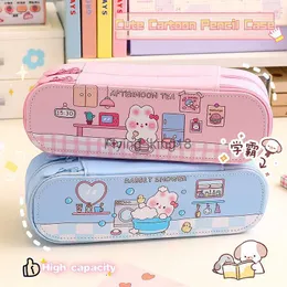 Sacos de lápis bonito dos desenhos animados multi-camada lápis caso grande capacidade caneta saco papelaria organizador caixa kawaii para meninas escola material de escritório hkd230831