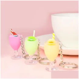 Portachiavi Cordini Creativi Mini Fruit Drink Cup Portachiavi Ciondolo Simation Juice Bag Decorazione Regalo Produttori Spot Lotto Invia G Dhoeb