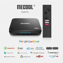 Set-Top-Box Mecool KM9 Pro Classic Google-zertifiziertes Amlogic S905X2 Android 10.0 2G 16G 4K HDR Cast Sprachsteuerung Android TV Box Präfix 230831