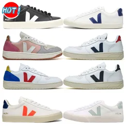 2023 Veja Womens Shoes Sneakers Shoes Mens Classic White Unisex Fashion 커플 채식 스타일 원래 Veja Vejas Campo Loafer 사이즈 36-45
