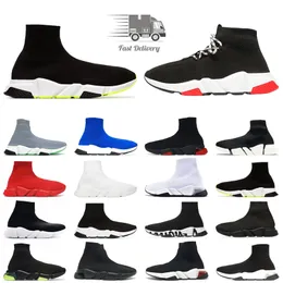 Running Sock Shoes Comfort Sole Breattable Lace-Up Black White Red Fluo Yellow Sole Men Women Platform Mes Mesh Trainer Black Triple Sneaker Walking Lace Sports 36-45