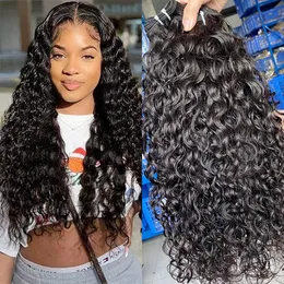 High Quality Water Wave Raw Human Hair Bundles 3 Pieces Top Quality Fashion Peruvian Indain cambodian Brazilian Remy Virgin Hair Extensions