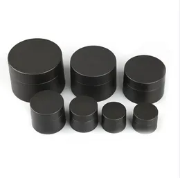 wholesale 30pcs 3g 5g 10g 15g 30g 50g 80g Frosted Black Cream Jars bottles pot container plastic bottle makeup Facial jar