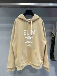 Hohe Version von Silin CL auf der Vorderseite, bedrucktes CL-Logo. Frottee-Hoodie aus gewebter und gefärbter Baumwolle, trendiger Pullover für Herren und Damen