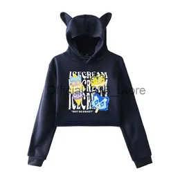 Cat hoodie crop top sale