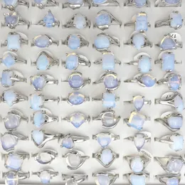 Bröllopsringar Natural Opal Stone Rings Fashion Jewelry Women's Ring Bague 50st 230831