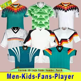 Fans toppar Tees World Cup 1990 1992 1994 1998 1988 Tyskland Retro Littbarski Ballack Soccer Jersey Klinsmann Matthias Home Shirt Kalkbrenner Retro Jersey J240309