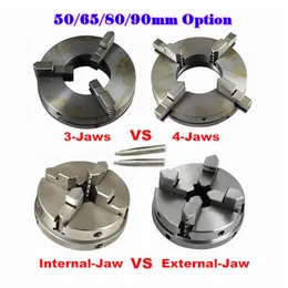 90mm CNC 선반 척 3/4 jaws 목재 선반 클램프 액세서리 50mm 65mm 80mm 셀프 센터 척 세트 도구 키트