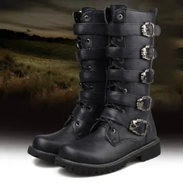 Boots High Top Men Boots Fashion Comfortable Motorcycle Boots Trend Metal Decoration Outdoor Boots Men Wear-Resisting Walking Shoes 230831