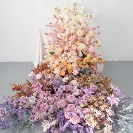 زهور الزخارف أوركيد روز أنثوريوم طاولة الزفاف ديكور الأزهار العداء