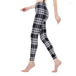 Women's Leggings Sexy Pants Gym Sport Women Tights Plaid Printed For Fitness Jeggings Elastic Push Up Trousers