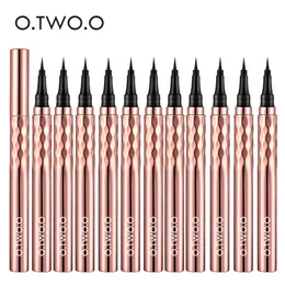 Kombinacja Shadowliner Otwoo 12PCS Pióro Eyeliner Pióro płynna Wodoodporna plamka Smudge Szybkie suszenie Czarne makijaż dla kobiet 230830