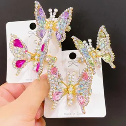 Dynamic Diamond Butterfly Hair Clip Children's Hair Clip 3D Cute Headwear Clip with Broken Hair Clip on the Side