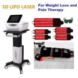 Lipolaser Machine Weight Loss Body Firmming Professional Laser Slim 5D Maxlipo Fat Reduce Salon Home Use Pain Therapy Equipment with 5 Treatment Pads