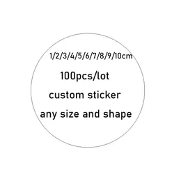 1-10 cm Anpassade klistermärken Circle Paper Logo Dekoration Färgetiketter med ditt butiksnamn Personligt presentförseglingslim