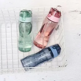 Bottiglie d'acqua Bottiglia di plastica da 580 ml per bere palestra portatile Sport tè tazza di caffè utensili da cucina scuola per bambini trasparente