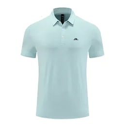 رجال Polos J Lindeberg Summer Tshirts Mens Short Sleeve Polo قمصان العمل القمصان السريعة الجافة الجافة الرياضية الصيد Golf Pullover 230831