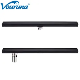 Vouruna Matte Black 80cm الطابق الطابق الصرف النفايات الحمام دش القضبان 186U