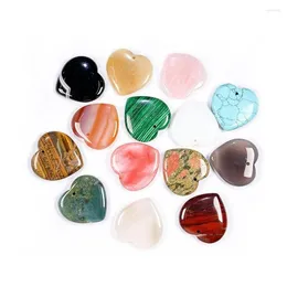 Charms Natural Malachites Pendant Fine Heart Shape Tiger Eye Stones Single Hole For Making Women Necklace Size 40X40Mm Drop Delivery J Dhboe