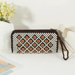 Wallets 12pcs/lot Original Handmade Beading Hand Wallet Purses Wrist Phone Bags Women Bohemian Lady Travel Bag