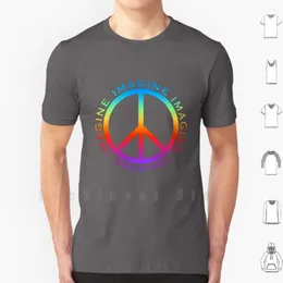 メンズTシャツは、平和シャツを想像してみてください男性コットンS -6xlサイン戦争反政治