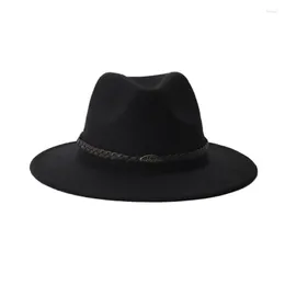 Berets curvado borda mulher homens cowboy chapéu para verão elegante legal estilo étnico corda decoração cowgirl à prova de vento adulto atacado