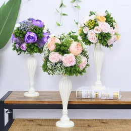 Decorative Flowers Wedding Wooden Table Centerpiece Props With Vase Road Lead Flower Ball Decoration Artificial El Christmas Deco