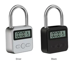 ドアロックデジタルタイマーロックUSB LCDディスプレイメタルマイクロ電子充電式タイムアウトマルチ機能ヘビーデューティパドロック230830